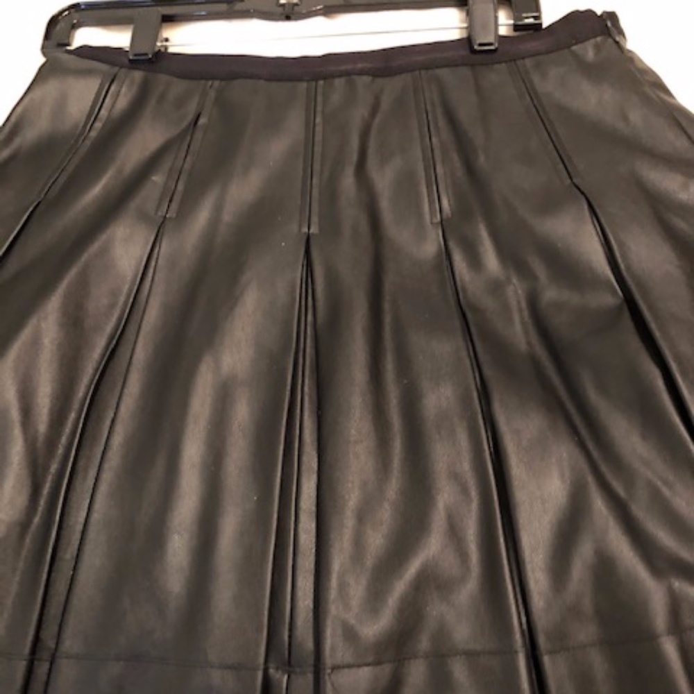 CATHERINE MALANDRINO FAUX LEATHER SKIRT